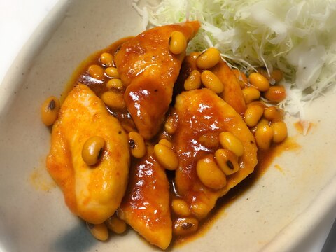 【タンパク質強化】ささみと大豆のケチャップ煮